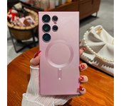 For Galaxy Metal Paint Soft Silicone Magnetic Cover Apple Magsafe Case Samsung S20 S23 Fe S22 Plus S24 Ultra Camera Protective