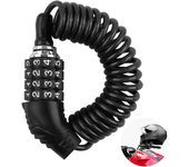 Candado para bicicleta - Candado con cable de 150 cm - Candado de combinación con código numérico de 4 dígitos / Candado para bicicleta / Candado para patinete eléctrico para bicicletas / Cochecitos de bebé / Candado para esquís y cascos de motocicleta