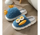 Zapatillas de algodón para niños con pato plano tumbado, nuevas zapatillas de interior cálidas con suela gruesa y dibujos animados para niños, casa de invierno