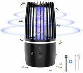 Trampa para Mosquitos eléctrica, USB, Recargable, lámpara eléctrica, Trampa para Moscas, para Interior y Exterior, Control de plagas, para Patio Trasero (T)