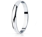 Alianza Oro Blanco 18k lisa brillo ancho cuerpo 2.5 mm.