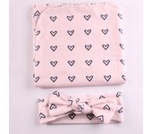 Ylsteed Newborn Photography Wrap with Matching Headband Floral Print Baby Swaddle for Photo Shooting Portrait Photography Props