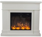 Mpc Chimenea Lipari Chimenea De Suelo Con Marco y Quemador Electrico 1500 W Chimenea Electrica Blanca Completa Con Insertable Electrico 1500 W Efecto De Llama Realisitc y Marco De Madera Mdf