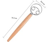 Large Hand Danish Dough Whisk Bread Mixer Stainless Steel Cake Pastry Dough Mixer Stick Egg Beater Kitchen Baking Blender Tools