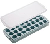 Cubiteras de hielo con forma de garra de gato para congelador, apilables, de silicona sin BPA y con tapa, moldes cuadrados de fácil liberación para bebidas, jugos y café (verde)