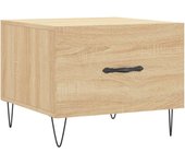 vidaXL Mesa de centro madera de ingeniería 50x50x40 cm Blanco, Negro, Blanco brillante Mesita de Salón o Comedor o Auxiliar Mesa de Café Meuble Salón