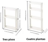 Multi-Layer Behind-The-Door Storage Cabinet Space Saving Trolley Rack for Bathroom & Kitchen Narrow Cabinet Organization