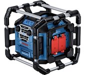 Bosch Professional 18V System GPB 18V-5 SC - Radio Digital de Obra (18V Batería o Cable, DAB+, Bluetooth, FM, AUX, Tomas de Corriente)