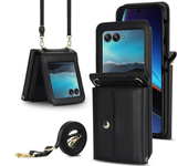 Crossbody Lanyard Leather Case for Motorola Razr 40 Ultra Moto Razr 40Ultra Wallet Card Slot Holder Shockproof Cover Phone Bag
