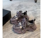 2024 Spring Breathable Mesh Platform Sports Shoes Women's Chunky Sneakers Woman Thick Sole Fashion Lace Up Casual Shoes
