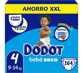 Dodot Pañales Bebé Sensitive, Talla 4 (9-14 kg), 164 pañales, Nº1 en Proteccion de la Piel de Dodot, Pack Mensual