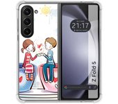 Funda Silicona para Samsung Galaxy Z Fold 5 5G diseño Café Dibujos