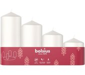 Bolsius Smooth Pillar Candles - Set of 4 - Red - 100x48 mm - Decorative Candles - Long Burning Time - Unscented - with Natural Plant Wax - Without Palm Oil