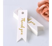 50pcs Thank You Tags Garment Shoes Bags Hang Tag Black White Paper Cards Clothing Accessories Price Label(Without Rope)