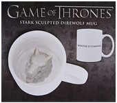 Taza Casa Stark Juego de Tronos GOT Cerámica con Lobo Esculpido en el Interior 320 mls
