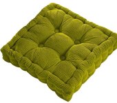 Cojín de pana para suelo, cojín cuadrado de pana, cojín de meditación, cojín de pana con mechones, cojines cuadrados y redondos para silla, sofá, tatami, yoga, interior y exterior (naranja)