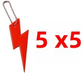 5pcs Lightning Shape Reflective Pendant for Bags Strip Ornaments Adults Children Night Reflective Keychain Safety Accessories