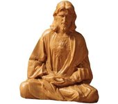 Estatua de Jesús, estatuilla de Jesús meditando, adorno de resina hecho a mano escultura religiosa, decoración de escritorio de Navidad de Pascua, estatua de meditación para decoración de estante de escritorio del hogar, estilo A 5.9 in