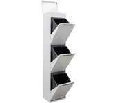 ARREGUI Ecoclas Plus Cubo de Basura y Reciclaje de Acero de 2 Compartimentos con Bandeja Superior | Cubos de Basura de Cocina | Contenedores de Reciclaje para Casa