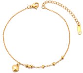 Lokaer 316L Stainless Steel Heart Chain Anklet For Women Girls Real 18K PVD Plated Summer Beach Fashion Foot Jewelry A24001