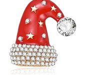 Verde - Elegante árbol de Navidad Broche de Cristal de Santa Claus