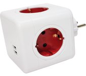 LED ATOMANT Cubo Enchufe USB 16A 6 en 1, Ladrón Enchufe Múltiple Pared con 4 Tomas CA, 2 USB 3.0 con Interruptor, Carga Rápida, Diseño Compacto, Ideal para Escritorio, Oficina, Hogar, Protección Sobrecarga, Compatible con Móviles, Tablets y Portátiles