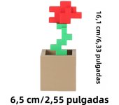Charming 3D printed pixel rose - perfect for bedroom decoration, no need for power, durable plastic