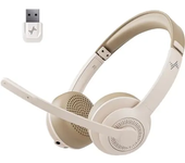 JIAMQISHI EH02U Wireless Bluetooth Headset ANC MIC for Work Computer Headphones USB Dongle Mute Mic for MacBook Headset Phone