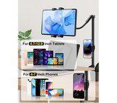 Soporte de tablet de cuello de cisne para cama con 2 soportes, soporte de metal ajustable de 360 grados para escritorio, compatible con iPad Pro 12.9, iPad Air, iPad Mini, Kindle y otros