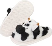 Pantuflas de vaca para mujer y hombre, pantuflas de casa con dibujos animados de animales, pantuflas peludas de felpa para invierno, cálidas, de espuma viscoelástica, para interiores y exteriores
