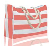 Striped Canvas Beach Bag, Large Capacity Shopping Bag, Fashion Travel Tote Bag, Ideal for Beach, Travel and Camping