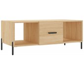 vidaXL Mesa de centro madera contrachapada 102x50x40 cm Blanco, Negro, Blanco brillante Mesita de Salón o Comedor o Auxiliar Mesa de Café Meuble Salón