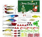 24 Days Fishing Lures Set Advent Calendar 24pcs Fishing Tackle Christmas Countdown Calendar Christmas Gifts for Fishing Lovers