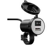 Waterproof Motorcycle Handlebar USB Charger 12V 5V-1.5A Moto Adapter Power Supply Socket For Phone Mobile Motorbike Accessories
