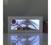 Caja de luz LED de anime Figuras de acción Figuras de acción 3D Marco de luz de anime Lámpara de acción Marco de fotos de papel cortado Luces de noche para dormitorio RGB 16 colores cambiantes Ambiente navideño Marco de fotos LED Luz de regalo