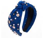 Europe and America Cross border New Baseball Accessories Headband Fashion Simple Wide Edge Fabric Pearl Hair Accessories