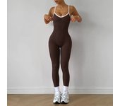 Seamless Yoga Jumpsuit Women Gym Set Spaghetti Strap Leisure Workout Gym Leggings Padded Bra One-piece Fitness Bodysuits