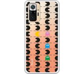 Funda compatible con Xiaomi Redmi Note 10 Pro / Pro Max - Patron Comecocos Negros Clear