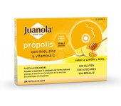 JUANOLA Própolis con Miel, Zinc y Vit C sabor Limón y Miel 24 Pastillas Blandas ✅ Entrega 24/72h