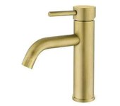 VALAZ Jabalón Grifo de lavabo redondo monomando fabricado en latón de color dorado envejecido