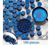 100pcs Aurora Borealis Octagonal Wax Seal Beads,Navy Blue Fiery Paint Wax Grain Glitter Polariser Stamp Sealer Wax for Letter