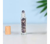 0.34oz Roll On Bottle With Roller Ball & Crystal Chips Inside, Empty Refillable Roller Bottles Essential Oil Sample Bottles With