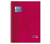 Oxford Classic - Pack de 5 Europeanbook-1 espiral, tapa extradura, A4+, cuadricula 5x5, rojo