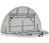 Marbueno Mesa Plegable Rectangular Resina Blanco Estructura de Acero Capacidad 4 personas Carga Máxima 150 kg 122X74 cm Catering, Jardin, Playa, Camping, Eventos y Terraza 10530