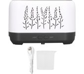 Humidificador de 200 ml con alimentación por USB, lámpara de ambiente con llama hueca, atomización ultrasónica, humidificador de aromaterapia, color blanco