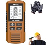 Detector de metales y paredes portátil multifuncional, detector de pared multifuncional 4 en 1, escáner de vigas 4 en 1, apto para detectar metales, cables y madera (rojo)