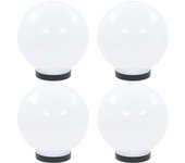 vidaXL Lámparas de Bola LED Esféricas PMMA (4 unidades) Iluminación Jardín Terraza Dimensiones 20 cm,  25 cm,  30 cm y mas