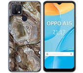 Tumundosmartphone Funda Gel Tpu para Oppo A15 diseño Mármol 14 Dibujos