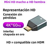 4K 60HZ Mini Micro HD to HDMI-Compatible adapter converter For Laptop Graphics Card Camera TV Monitor projector Audio Video tran