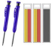 Solid Carpenter Pencil Set Woodworking Tools Mechanical Pencil 5 Colors Refill Construction Job Tools Carpentry Marking Scriber